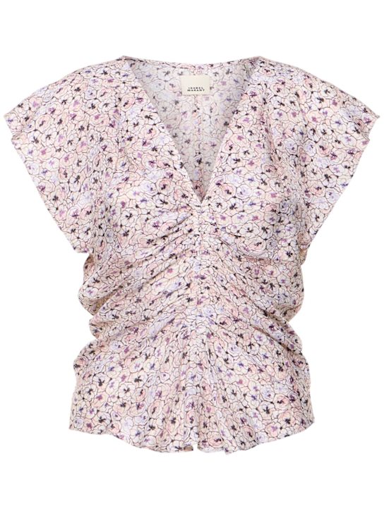 Isabel Marant: Lonea printed silk blend top - women_0 | Luisa Via Roma