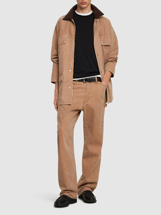 Auralee: Washed organic cotton canvas pants - men_1 | Luisa Via Roma