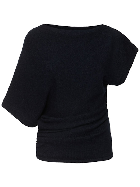 Soeur: Dalina draped cotton blend top - women_0 | Luisa Via Roma