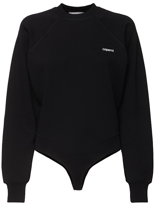 Coperni: Knitted crewneck sweatshirt bodysuit - women_0 | Luisa Via Roma