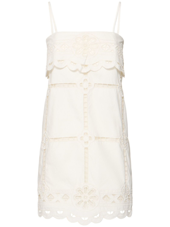 Isabel Marant: Parvedy lace cotton mini dress - women_0 | Luisa Via Roma