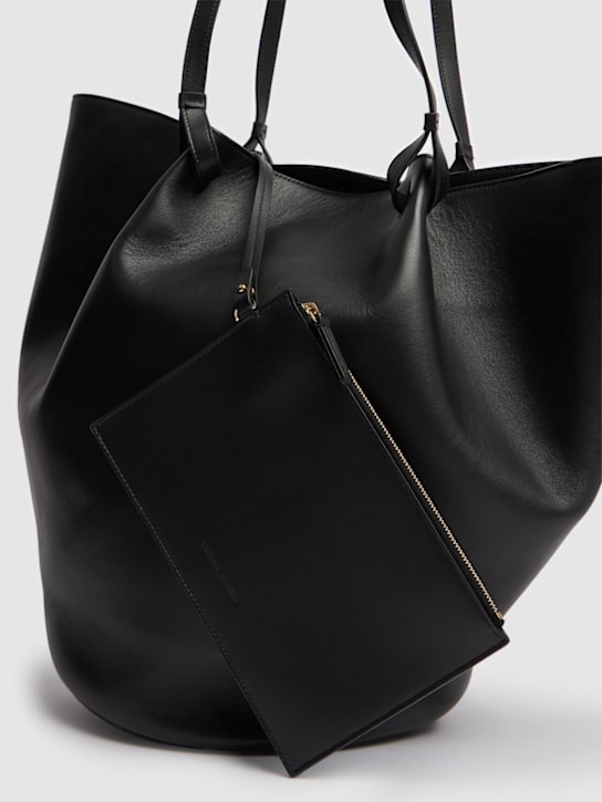 Loulou Studio: Tana leather tote bag - Black - women_4 | Luisa Via Roma