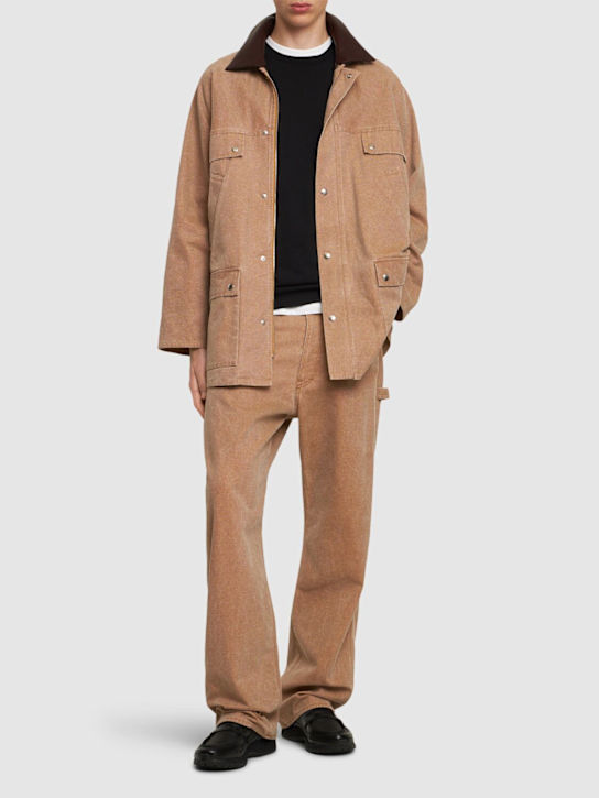 Auralee: Washed organic cotton hunting jacket - men_1 | Luisa Via Roma