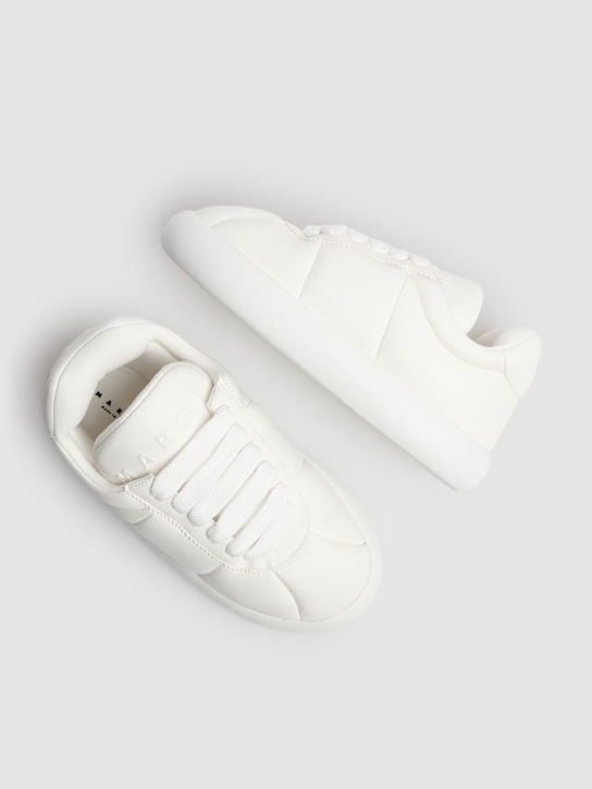 Marni: Chunky soft leather low top sneakers - White - men_4 | Luisa Via Roma