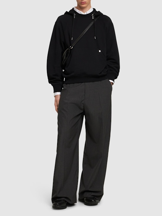 Helmut Lang: Felpa in cotone con zip e cappuccio - men_1 | Luisa Via Roma
