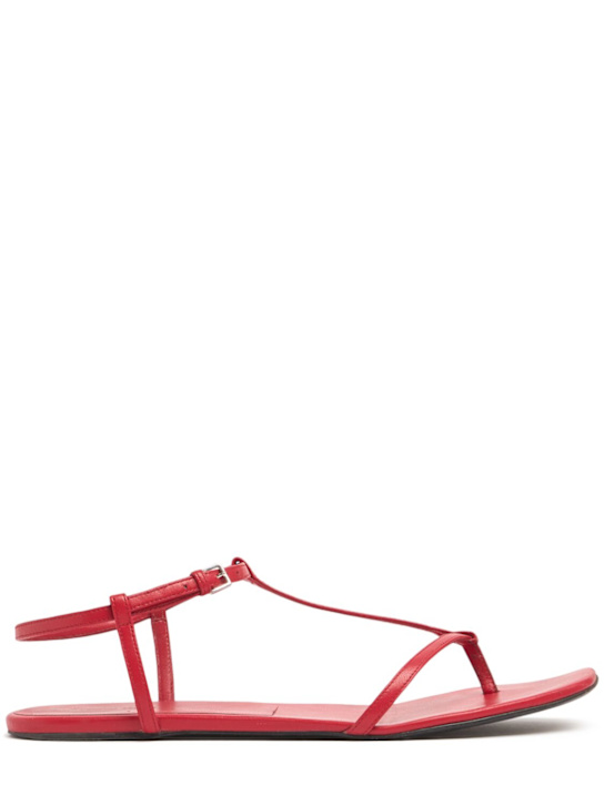 Loulou De Saison: 10mm Amaru leather thong sandals - Red - women_0 | Luisa Via Roma