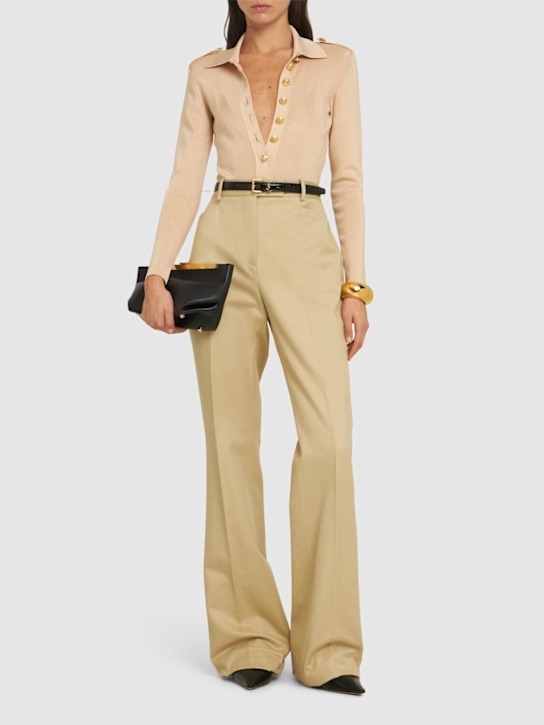 Tom Ford: Ribbed stretch viscose bodysuit - women_1 | Luisa Via Roma