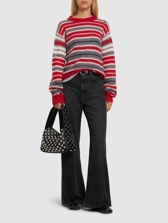 Marni: Striped mohair blend crewneck sweater - women_1 | Luisa Via Roma