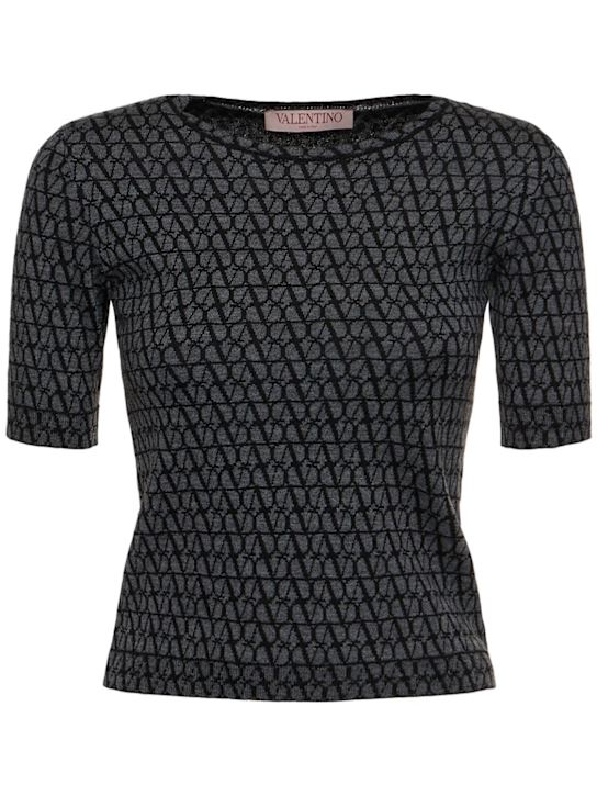 Valentino: Top Iconographe di maglia jacquard - women_0 | Luisa Via Roma