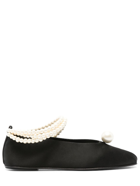 Magda Butrym: 10mm Embellished satin ballet flats - women_0 | Luisa Via Roma