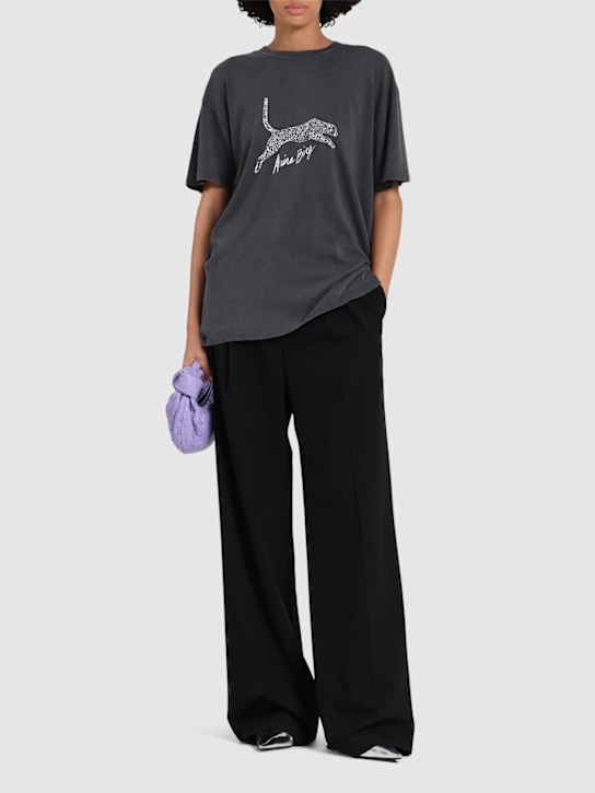 ANINE BING: Walker Spotted Leopard cotton t-shirt - women_1 | Luisa Via Roma