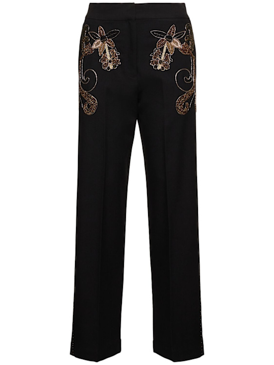 Forte_forte: Frangipane gardens embroidery pants - women_0 | Luisa Via Roma
