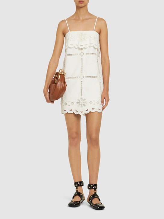 Isabel Marant: Parvedy lace cotton mini dress - women_1 | Luisa Via Roma