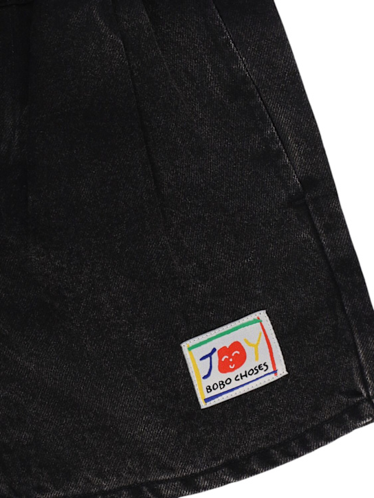 Bobo Choses: コットンデニムハーフパンツ - ブラック - kids-boys_1 | Luisa Via Roma
