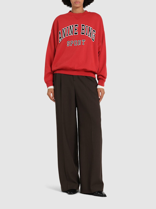 ANINE BING: Jaci logo cotton sweatshirt - women_1 | Luisa Via Roma