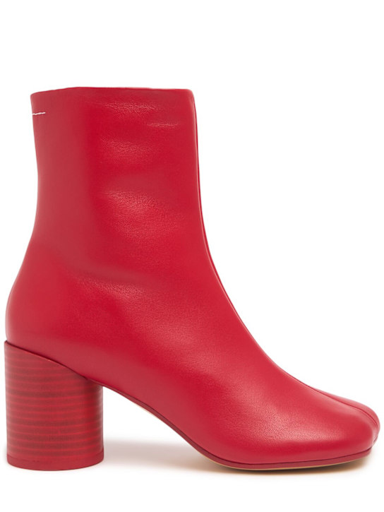 MM6 Maison Margiela: 70mm Leather ankle boots - women_0 | Luisa Via Roma