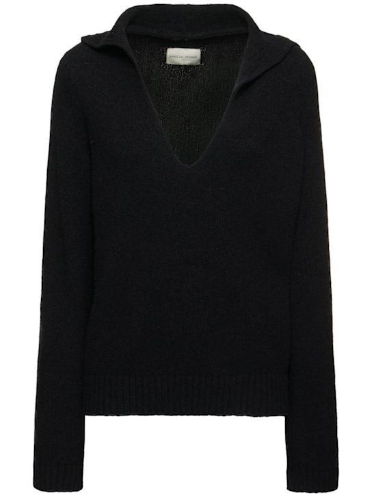 Loulou De Saison: Bahia cotton blend V neck sweater - women_0 | Luisa Via Roma