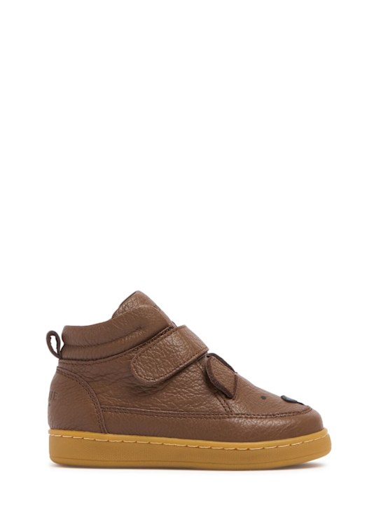 Donsje: Bear leather sneakers w/ ears - kids-boys_0 | Luisa Via Roma