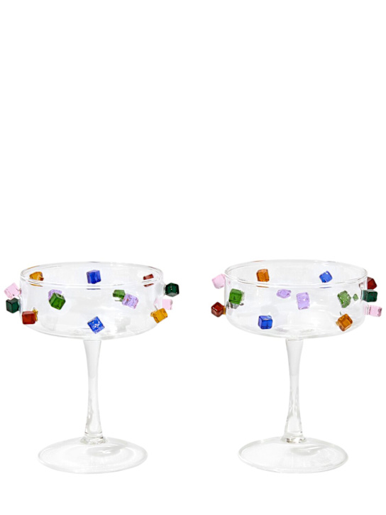 FAZEEK: Set of 2 Jewel coupes - Transparent - ecraft_0 | Luisa Via Roma