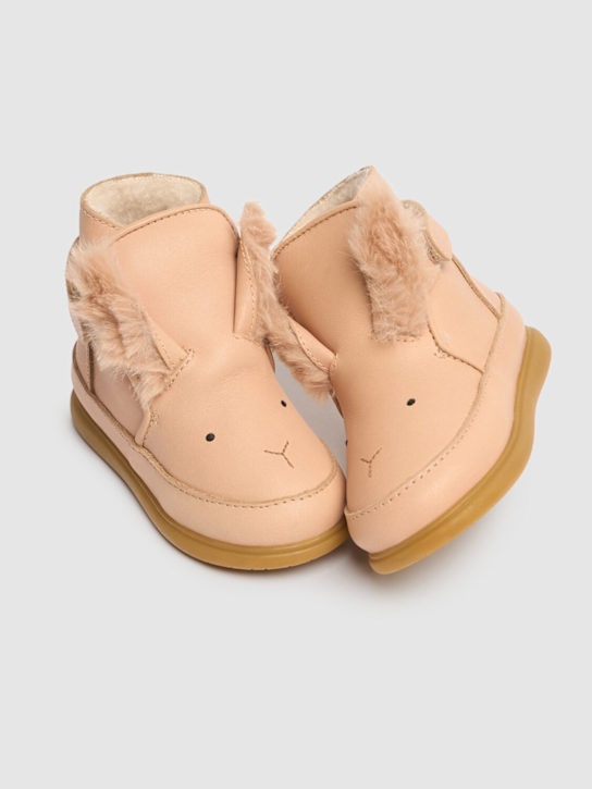 Donsje: Bunny leather boots w/ ears - Pink - kids-girls_1 | Luisa Via Roma