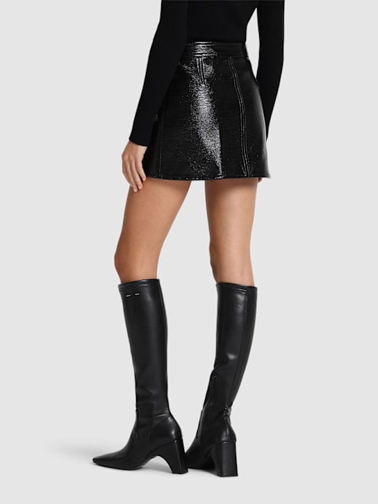 Courrèges: Vinyl mini skirt - Black - women_2 | Luisa Via Roma