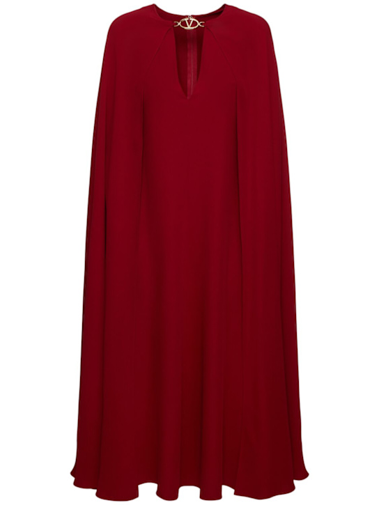 Valentino: Cady couture cape midi dress - women_0 | Luisa Via Roma