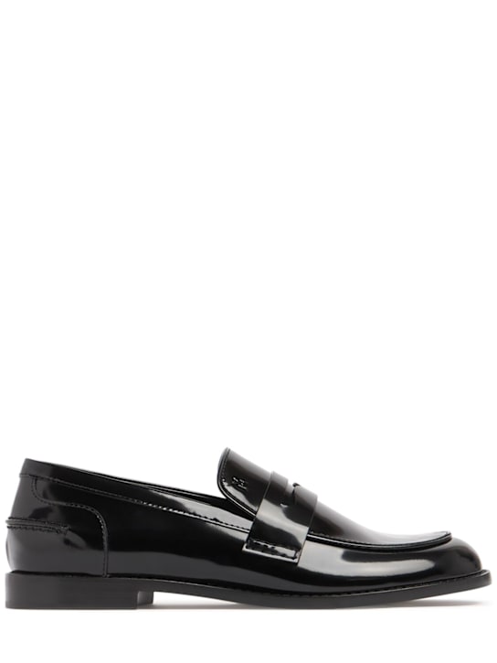 Amina Muaddi: 20mm Tilda brushed leather loafers - women_0 | Luisa Via Roma
