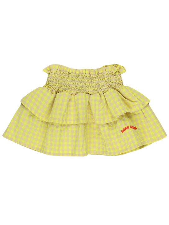 Bobo Choses: Woven cotton blend gingham skirt - マルチカラー - kids-girls_0 | Luisa Via Roma