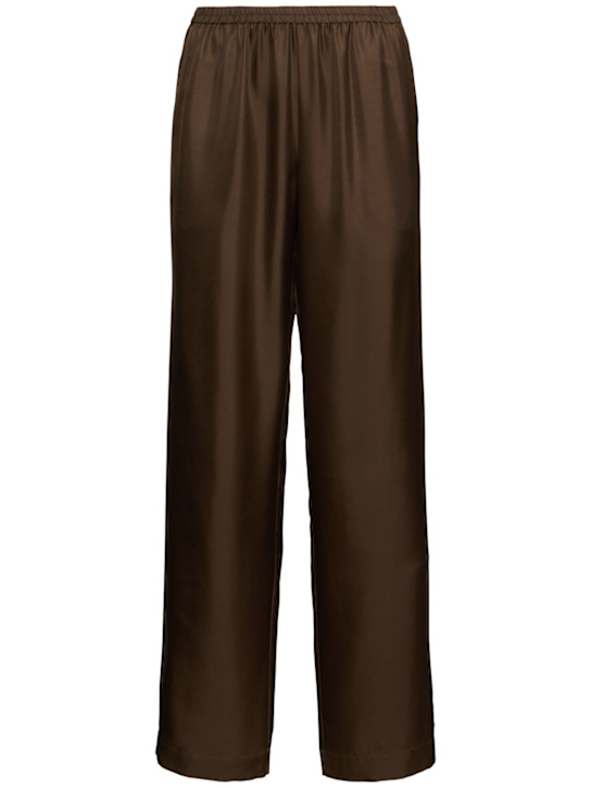 Loulou Studio: Alera silk pants - Brown - women_0 | Luisa Via Roma