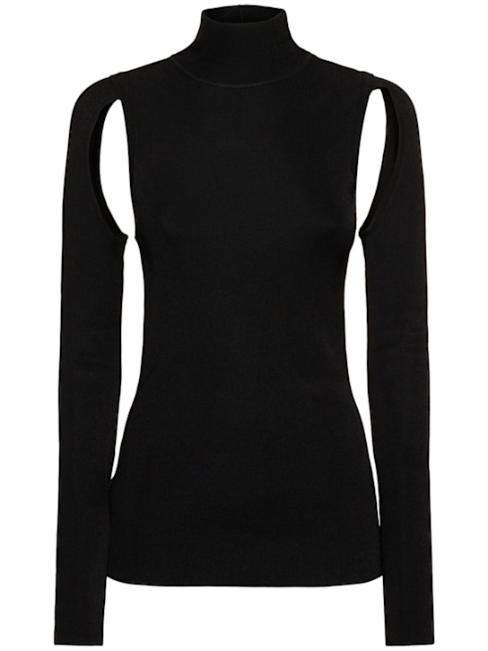 Helmut Lang: Viscose knit turtleneck - women_0 | Luisa Via Roma