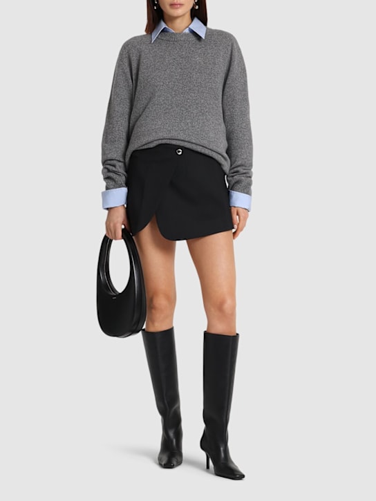 Coperni: Tailored cady mini skirt - Black - women_1 | Luisa Via Roma