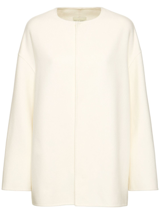 Loulou De Saison: Kurzmantel mit Rundhalsausschnitt „Gio“ - Elfenbein - women_0 | Luisa Via Roma