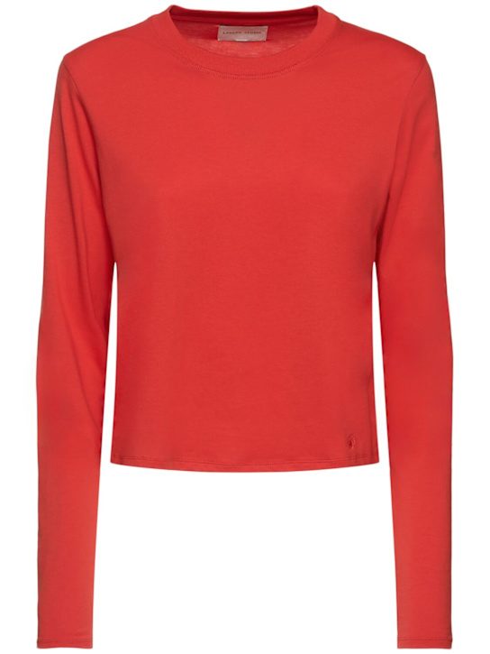 Loulou De Saison: Masal organic cotton long sleeve t-shirt - Red - women_0 | Luisa Via Roma