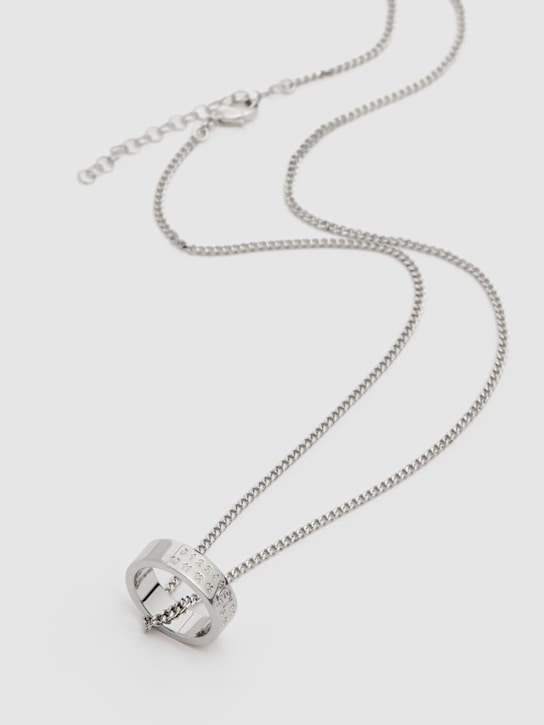 MM6 Maison Margiela: MM6 Minimal logo brass necklace - men_1 | Luisa Via Roma