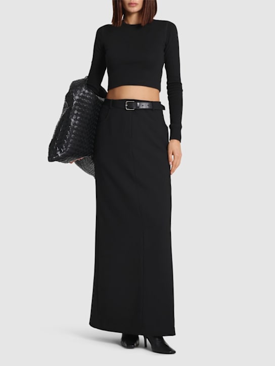 Wardrobe.nyc: T-shirt HB in cotone stretch - Nero - women_1 | Luisa Via Roma