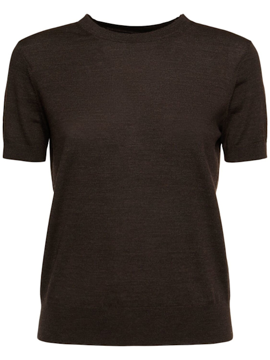 Theory: Basic wool knit t-shirt - women_0 | Luisa Via Roma