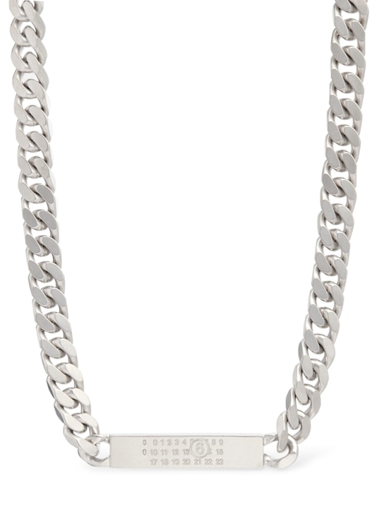 MM6 Maison Margiela: MM6 Minimal logo chain necklace - men_0 | Luisa Via Roma