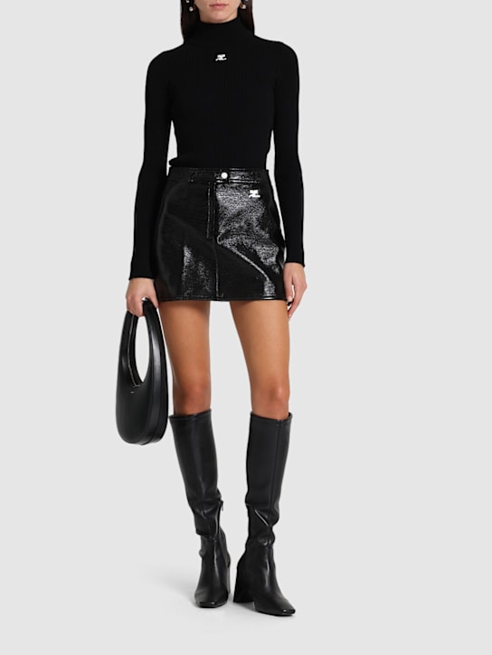 Courrèges: Knit viscose blend logo jumper - women_1 | Luisa Via Roma