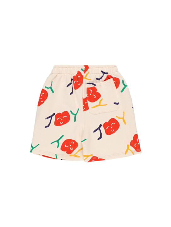 Bobo Choses: Printed cotton blend sweat shorts - White/Red - kids-boys_2 | Luisa Via Roma