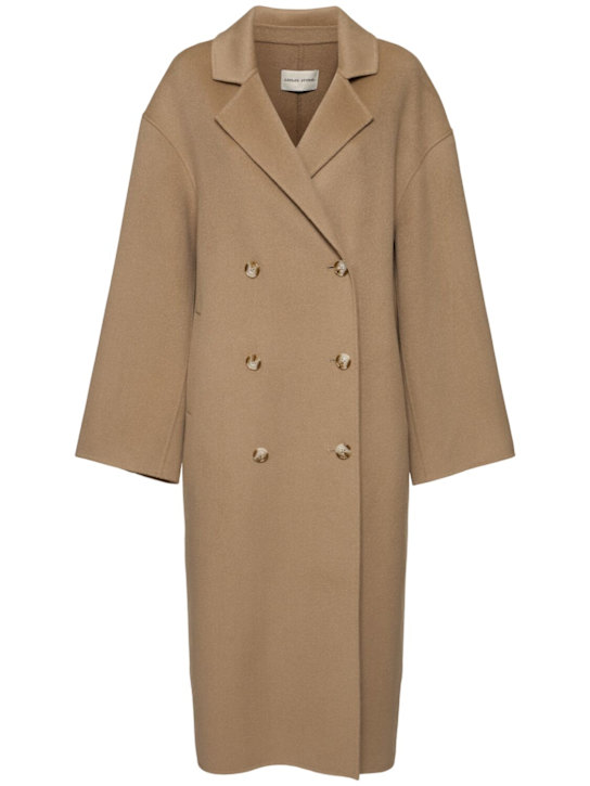 Loulou Studio: Borneo double breast wool blend coat - Beige - women_0 | Luisa Via Roma