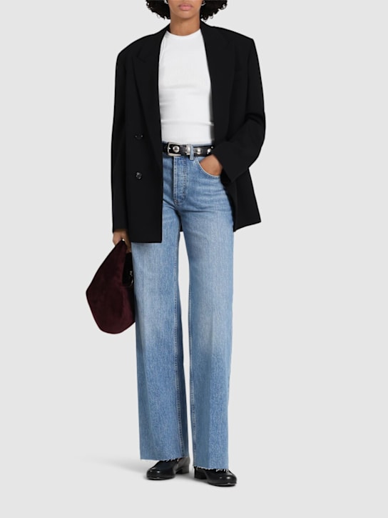 ANINE BING: Jeans dritti vita alta Hugh - Blu - women_1 | Luisa Via Roma
