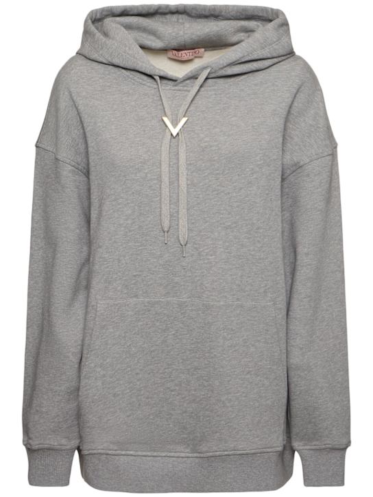 Valentino: Cotton jersey hoodie - women_0 | Luisa Via Roma