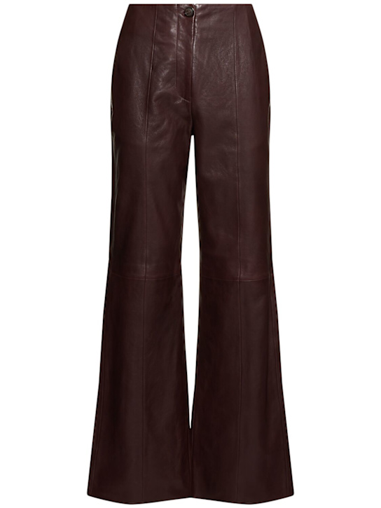 Forte_forte: Leather straight pants - women_0 | Luisa Via Roma