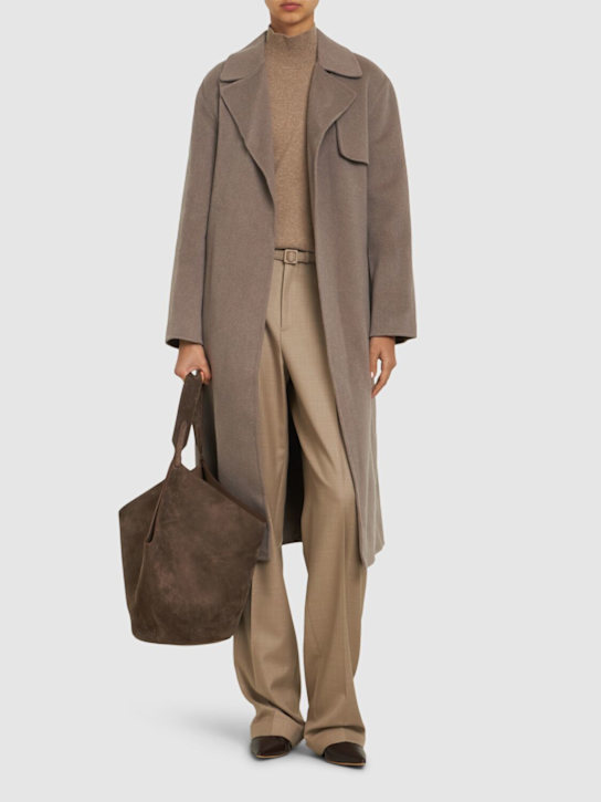 Theory: Belted wool & cashmere wrap trench coat - women_1 | Luisa Via Roma