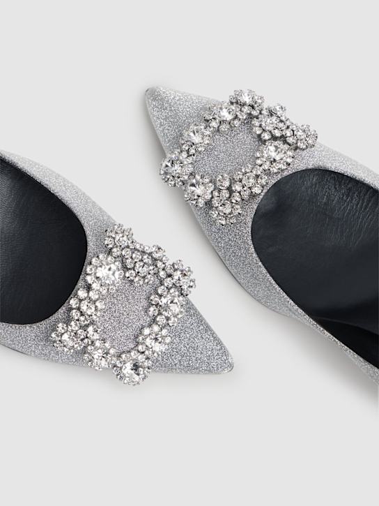 Roger Vivier: 65mm Flower Strass glittered pumps - Silver - women_2 | Luisa Via Roma