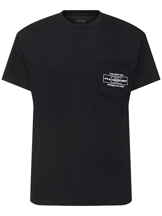 Pleasures: Vision printed cotton t-shirt - Black - men_0 | Luisa Via Roma