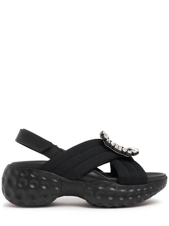Roger Vivier: 40mm Viv Run Scuba sandals - women_0 | Luisa Via Roma
