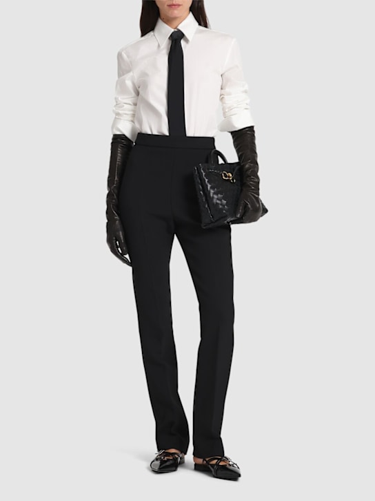 Sportmax: Pantaloni vita alta Teoria in misto lana - Nero - women_1 | Luisa Via Roma