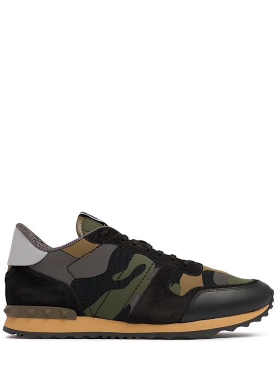 Valentino Garavani: Rockrunner canvas sneakers - men_0 | Luisa Via Roma