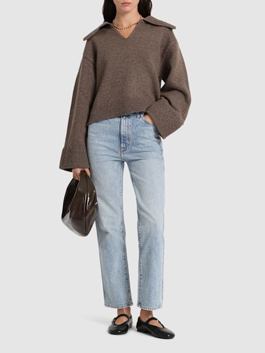 Khaite: Abigail straight cotton denim jeans - Blue - women_1 | Luisa Via Roma